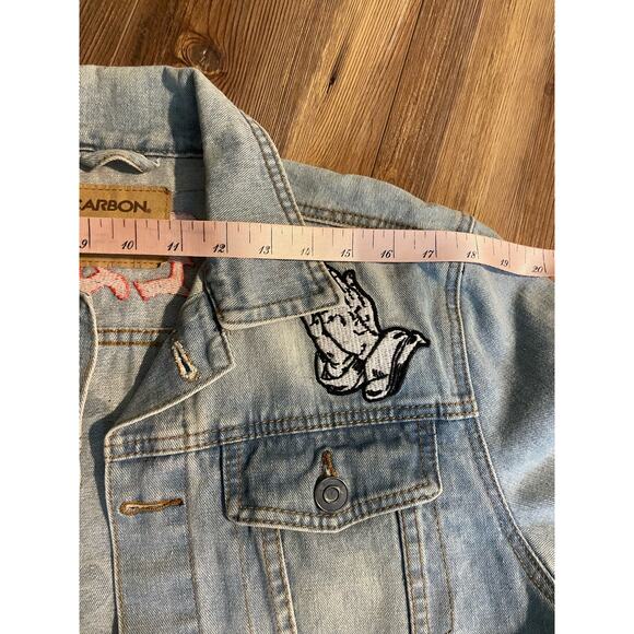 Embroidered Carbon Denim Jacket - Picture 7 of 8